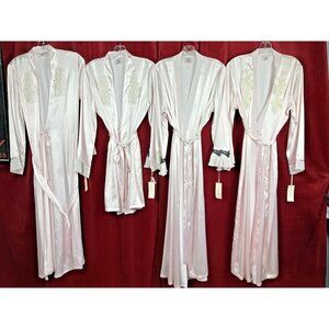 Lot 4 Linea Donella Coordinating Bridal Party Get Ready Robes Satin Pink Wedding